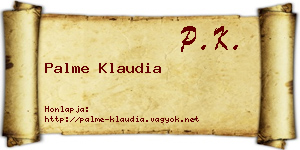 Palme Klaudia névjegykártya
